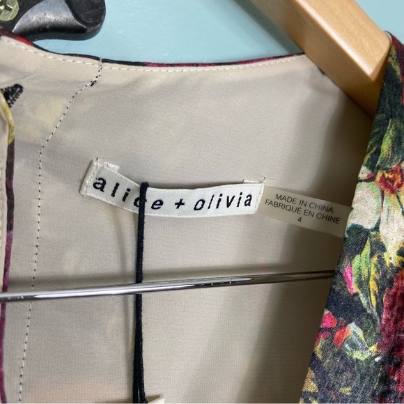 Alice + Olivia Triss Maxi Floral Cut Out Sleeveless Dress Sz 4 - Picture 5 of 7